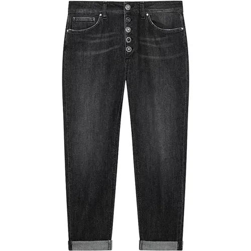 Schwarze Denim Loose Fit Jeans , Damen, Größe: W29 - Dondup - Modalova