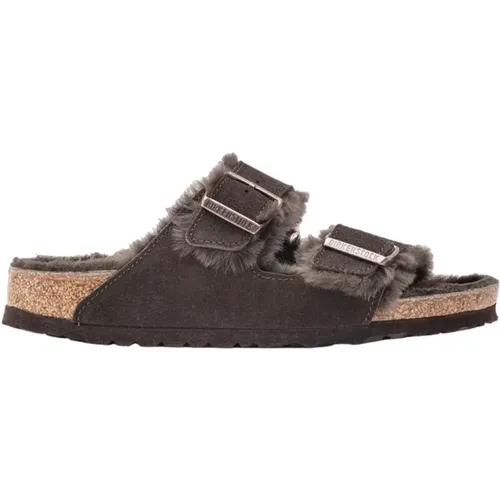 Sandalen mit Pelzbesatz , Herren, Größe: 37 EU - Birkenstock - Modalova