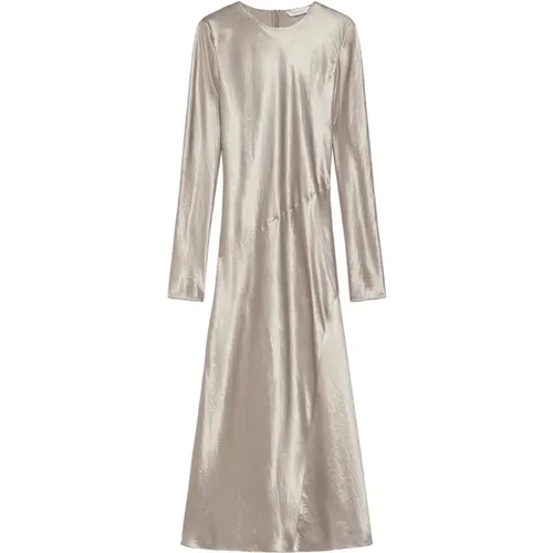 Satin Kleid mit langen Ärmeln , Damen, Größe: S - Max Mara - Modalova