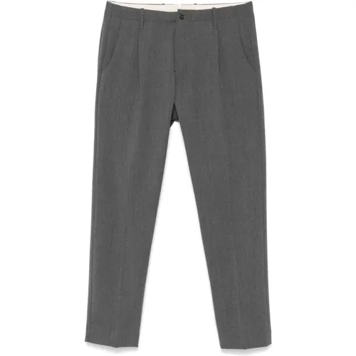 Slim Cut Grey Trousers Button Fly , male, Sizes: XL - Nine In The Morning - Modalova