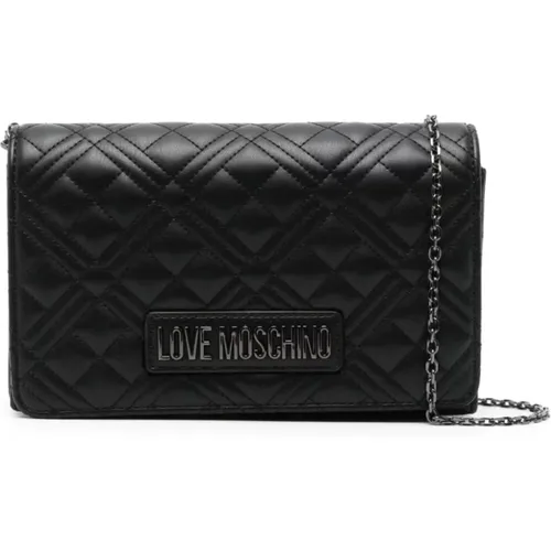 Matelassé Foldover Shoulder Bag , female, Sizes: ONE SIZE - Love Moschino - Modalova