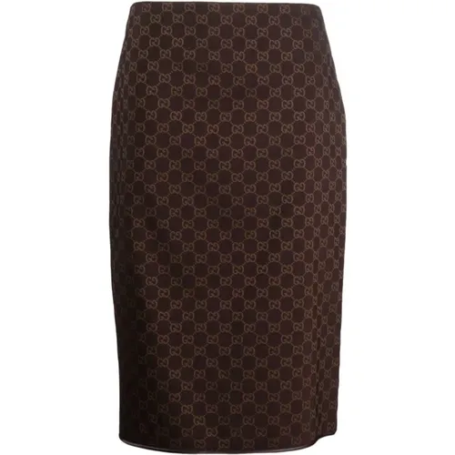 Interlocking G-pattern Pencil Skirt , female, Sizes: S - Gucci - Modalova