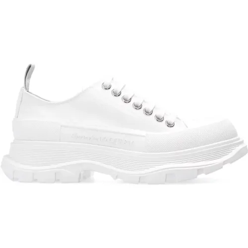 Weiße Sneaker mit geprägtem Logo , Damen, Größe: 41 EU - alexander mcqueen - Modalova
