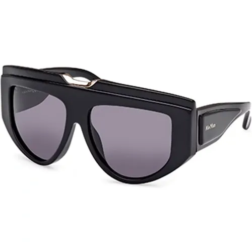 Stilvolle Sonnenbrille in Schwarz und Grau , Damen, Größe: 57 MM - Max Mara - Modalova