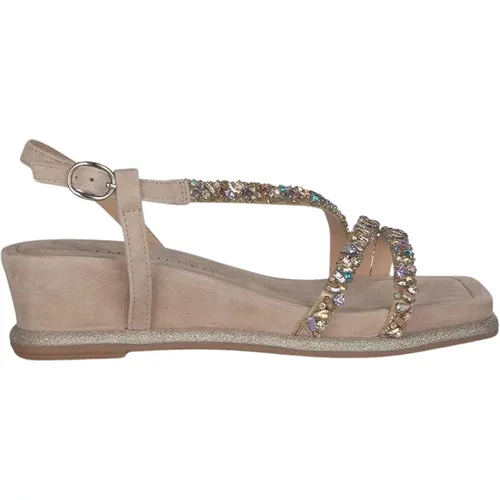 Rhinestone Wedge Sandals , female, Sizes: 7 UK, 4 UK, 6 UK, 5 UK, 3 UK - Alma en Pena - Modalova