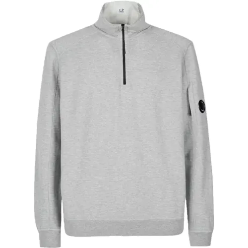 Leichter Fleece-Halb-Reißverschluss-Sweatshirt , Herren, Größe: L - C.P. Company - Modalova