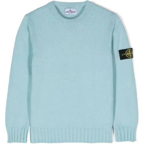 Blauer Strickpullover mit Rundhalsausschnitt - Stone Island - Modalova