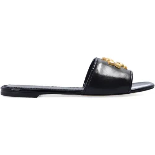 ‘Eleanor’ leather slides , female, Sizes: 4 1/2 UK, 3 1/2 UK, 3 UK, 5 UK, 4 UK, 5 1/2 UK - TORY BURCH - Modalova