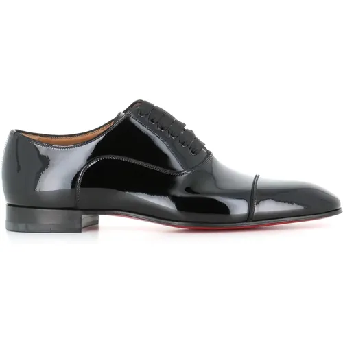 Schwarze Oxford Flache Schuhe Lackleder - Christian Louboutin - Modalova