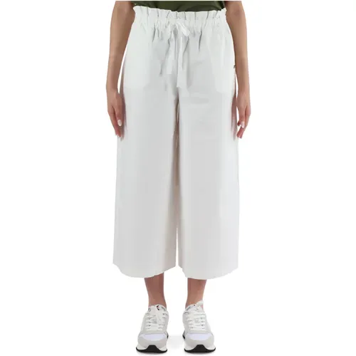 Cropped Wide Leg Cotton Tencel Pants , female, Sizes: S, M, L - Sun68 - Modalova