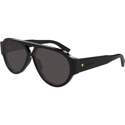 Schwarz/Graue Sonnenbrille Bv1318S , Herren, Größe: 59 MM - Bottega Veneta - Modalova