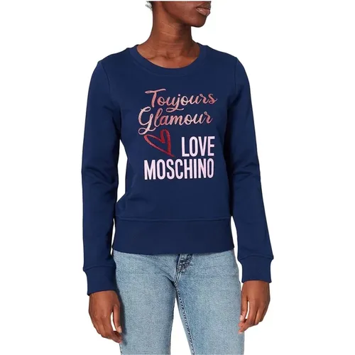 Cotton Sweatshirt with Brand Design , female, Sizes: 2XS, XS, S, M - Love Moschino - Modalova