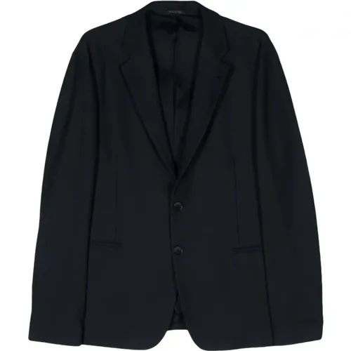 Navy Jackets Piqué Weave , male, Sizes: XL, S, 2XL, L, M - Giorgio Armani - Modalova