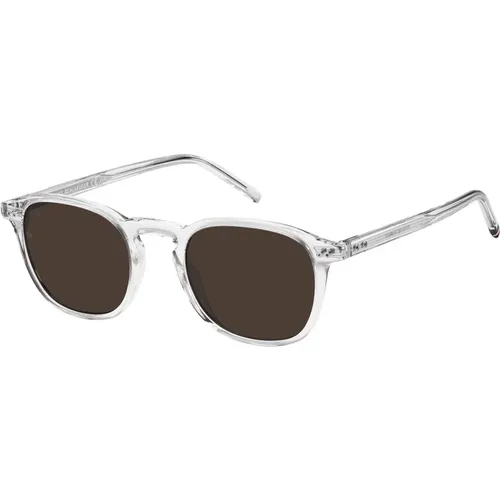 Transparent/Braune Sonnenbrille TH 1939/S , Herren, Größe: 51 MM - Tommy Hilfiger - Modalova