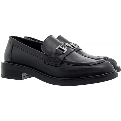 Schwarzer Link Loafer mit Logo-Applikation , Damen, Größe: 36 EU - Karl Lagerfeld - Modalova