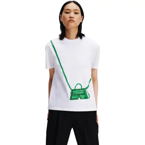 Crew Neck T-Shirt , female, Sizes: S, XS, L - Karl Lagerfeld - Modalova