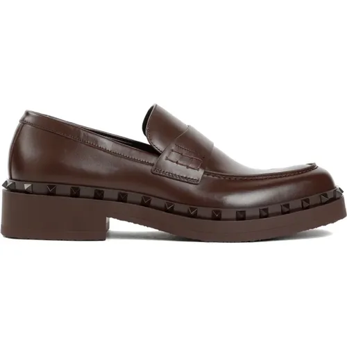 Stilvolle Rockstud Loafers für Männer,Studded Leather Loafers - Valentino Garavani - Modalova