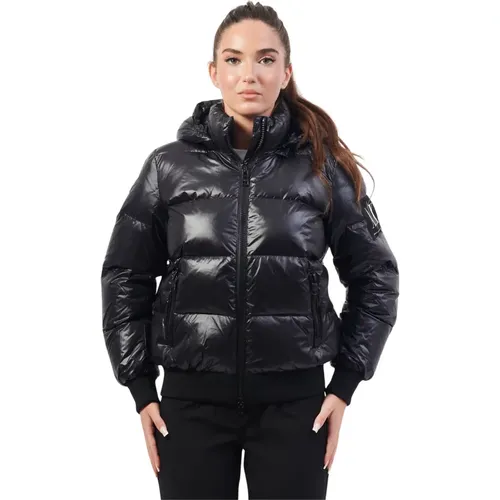 Short Hooded Puffer Jacket , female, Sizes: XL - Armani Exchange - Modalova