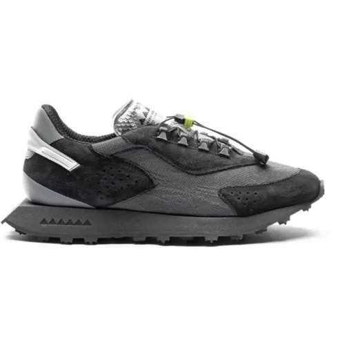 Schwarze und graue Wildleder-Sneaker - RUN OF - Modalova