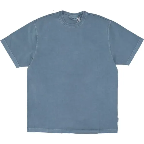 Blaue Garment Dye Streetwear Tee , Herren, Größe: XL - Carhartt WIP - Modalova