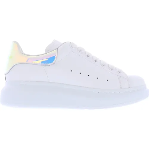 Pearlescent Heel Leather Sneakers , female, Sizes: 8 UK, 3 1/2 UK, 2 UK, 7 UK, 6 UK, 4 UK, 6 1/2 UK, 7 1/2 UK, 3 UK, 5 1/2 UK - alexander mcqueen - Modalova