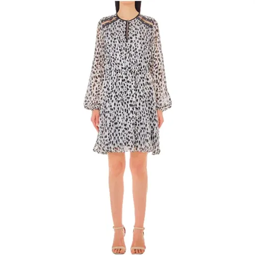 Leopard Print Puff Sleeve Dress , Damen, Größe: S - Liu Jo - Modalova
