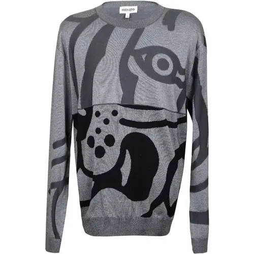 Cotton Sweater with Ribbed Trims , male, Sizes: M - Kenzo - Modalova