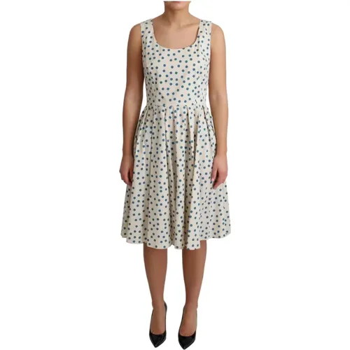 A-Linien Kleid mit Polka Dots , Damen, Größe: M - Dolce & Gabbana - Modalova