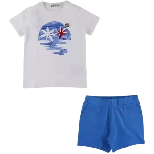 Weißes T-Shirt und Shorts Set - Moncler - Modalova