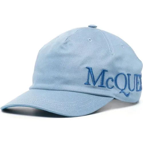 Blaue bestickte Baseballkappe mit Logo - alexander mcqueen - Modalova