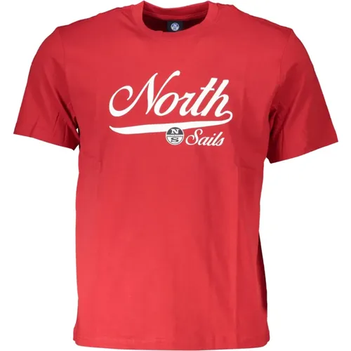 Rotes Logo-T-Shirt mit kurzen Ärmeln , Herren, Größe: 3XL - North Sails - Modalova