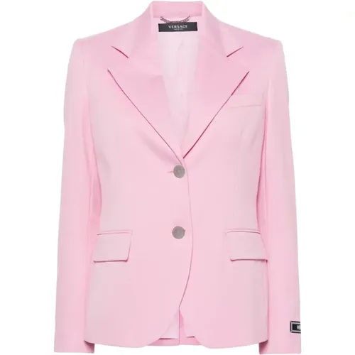 Wool Jacket with Long Sleeves , female, Sizes: S, XS - Versace - Modalova