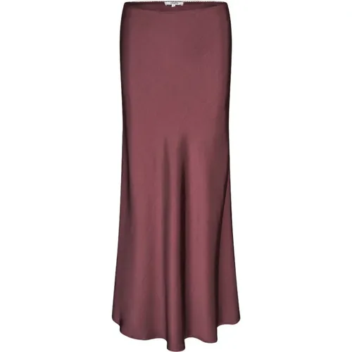 Bordeaux Satin Maxi Rock Maila , Damen, Größe: XS - MbyM - Modalova