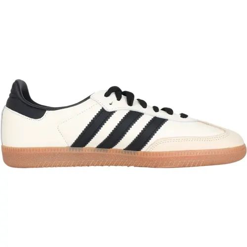 Ikonoische Samba OG Sneakers Beige Schwarz , Herren, Größe: 44 EU - adidas Originals - Modalova