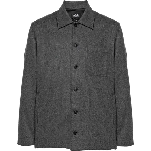 Wool Blend Shirt Jacket with Pockets , male, Sizes: M, XL, L - A.p.c. - Modalova