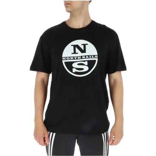 Schwarzes Bedrucktes Kurzarm T-Shirt , Herren, Größe: XL - North Sails - Modalova
