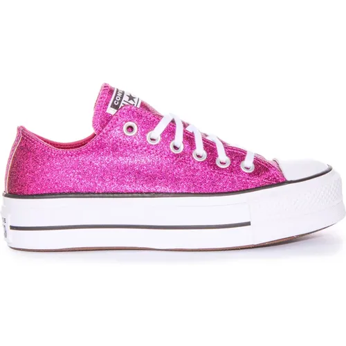 Glitter Platform Sneakers in Fuchsia , female, Sizes: 4 1/2 UK, 4 UK, 3 UK - Converse - Modalova