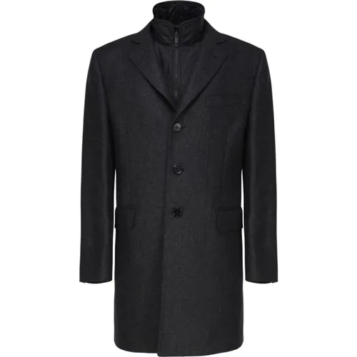 Wool Cashmere Coat with Clutch Pocket , male, Sizes: XL, 3XL, S - Fay - Modalova