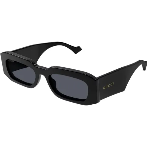 Schwarze Rechteckige Sonnenbrille , unisex, Größe: M/L - Gucci - Modalova