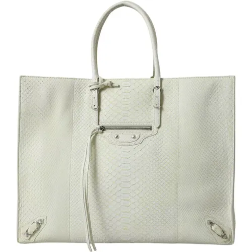 Elegant Python Leather Tote Bag , female, Sizes: ONE SIZE - Balenciaga - Modalova