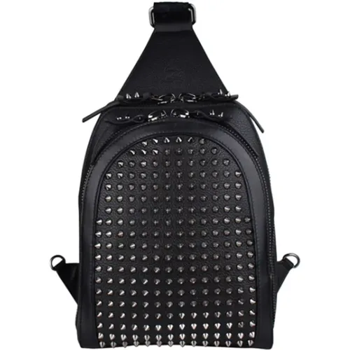 Nieten Schwarze Leder-Schultertasche - Christian Louboutin - Modalova