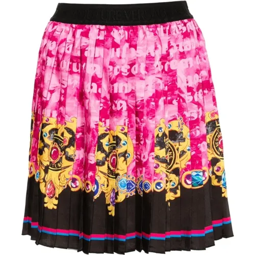 Pink Heart Couture Skirt , female, Sizes: 3XS, XS, S - Versace Jeans Couture - Modalova