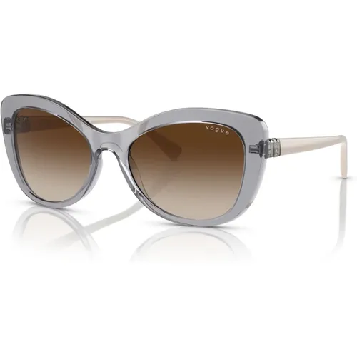 Transparente Grau/Braun Getönte Sonnenbrille , Damen, Größe: 55 MM - Vogue - Modalova