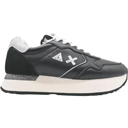 Black Leather Sneakers - Kelly , male, Sizes: 6 UK, 2 UK, 4 UK, 3 UK, 5 UK - Sun68 - Modalova