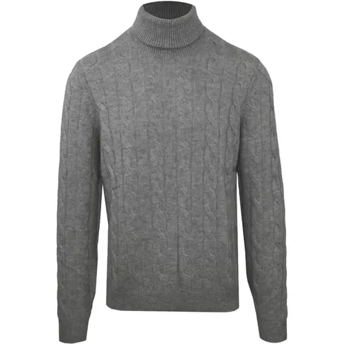 Herren Woll Rollkragenpullover mit Zöpfen , Herren, Größe: 3XL - Malo - Modalova