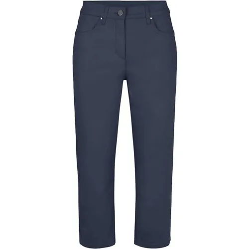 Navy Capri Trousers with Elastic Waist , female, Sizes: 5XL, 2XL, XL, 6XL, M, S, 3XL, L, 7XL, XS - LauRie - Modalova