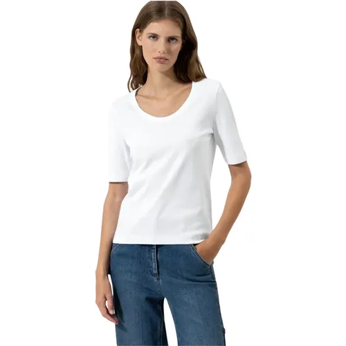 Slim-Fit T-Shirt aus Bio-Baumwolle , Damen, Größe: 2XL - LUISA CERANO - Modalova