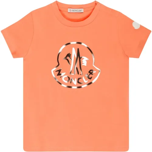 Enfant Orange Baumwoll-Logo-Print T-Shirt - Moncler - Modalova
