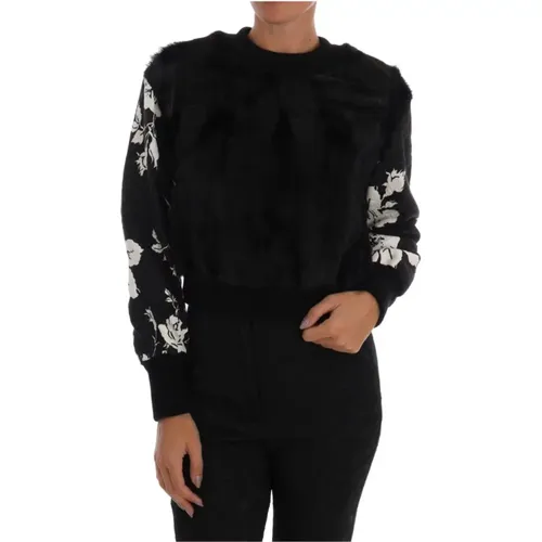 Floral Brocade Zipper Sweater , female, Sizes: 3XS - Dolce & Gabbana - Modalova