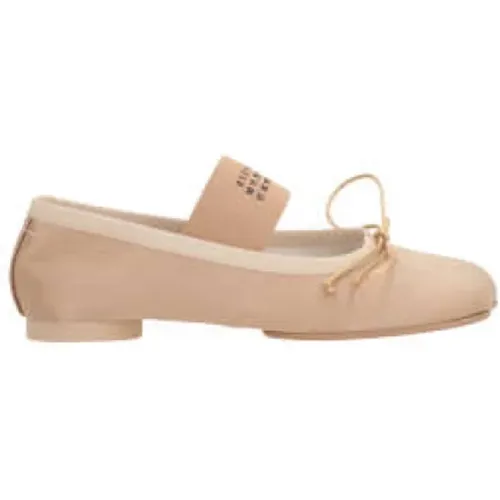 Flat Shoes Ballerina Beige Satin , female, Sizes: 6 UK, 3 UK, 6 1/2 UK - MM6 Maison Margiela - Modalova